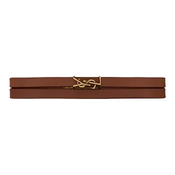 SAINT LAURENT Leather, Metal Wristbands Women's Brown