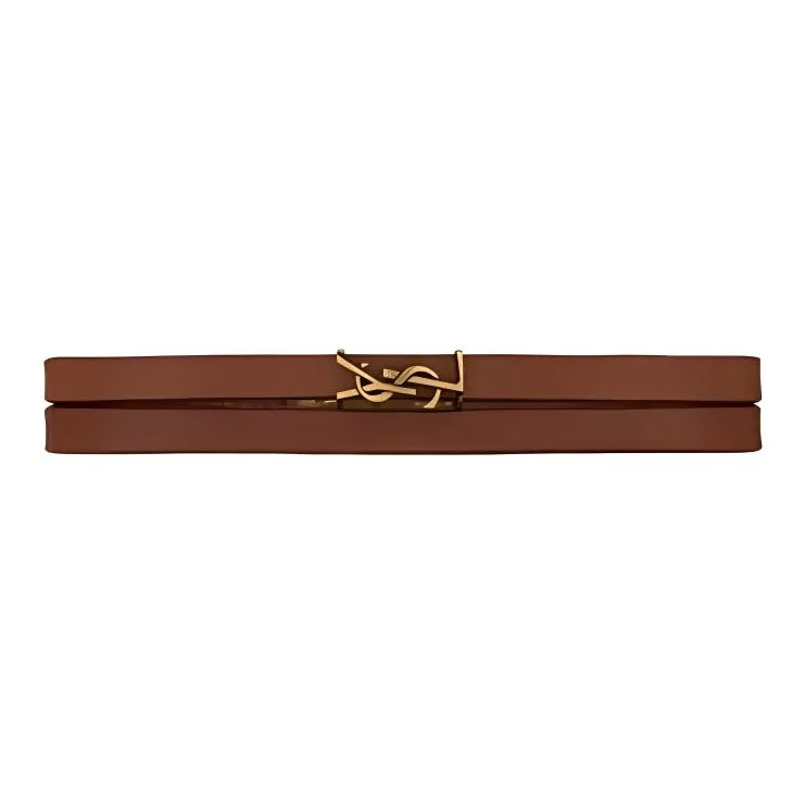 SAINT LAURENT Leather, Metal Wristbands Women's Brown-0