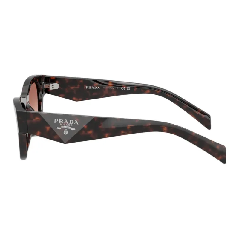 PRADA Acetate Irregular Shape Sunglasses Women's Brown-3