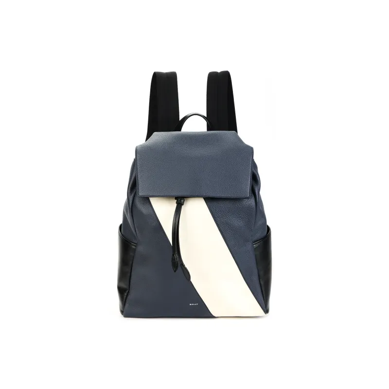 BALLY Grain Calfskin Backpack Men's Midnight Blue-0