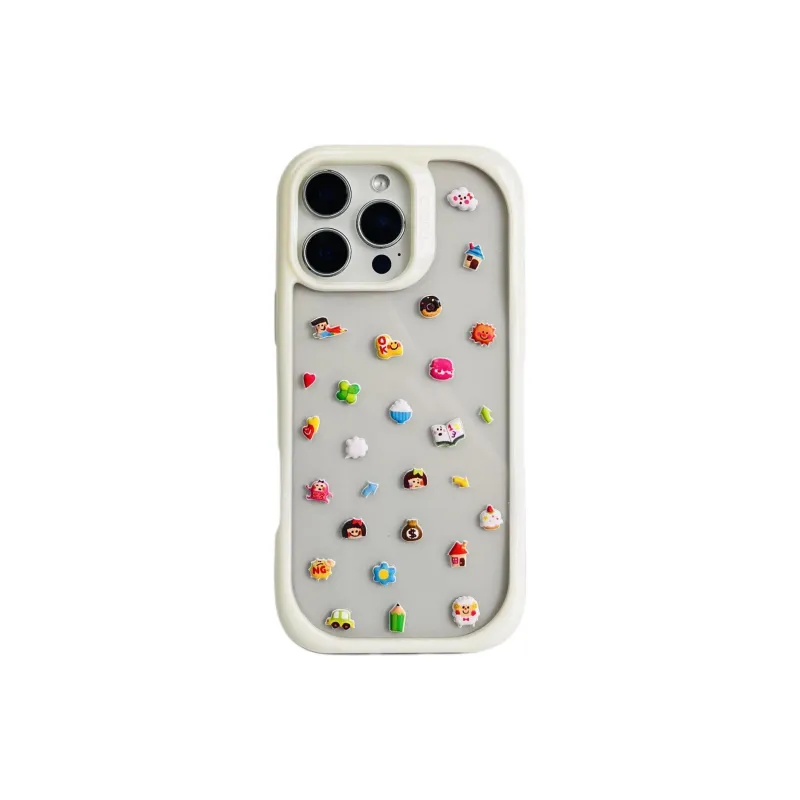 Sopi TPU Material Penguin Kitten DIY Sticker Phone Cases Compatible With IPhone 16/15 Pro Max/Apple 13/14 Pro/Max-8