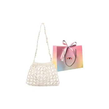 Yalu Acrylic Shoulder Bag Regular Women's White/Silver