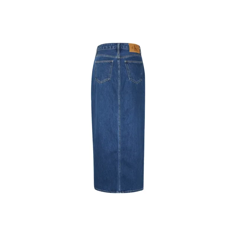 CALVIN KLEIN SS25 Denim Long Skirt Women's Denim Blue-1