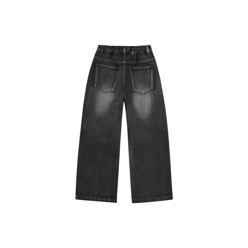 Mmlg Jeans Unisex Washed Denim Black-1