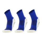 Crew Socks with Rubber Grip, Blue 3 Pack