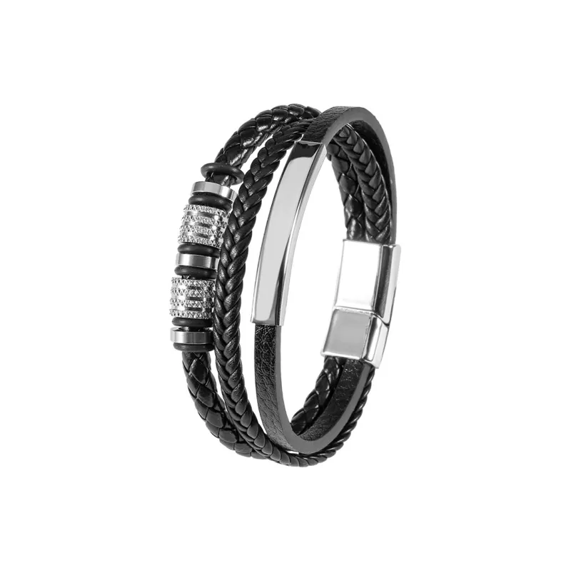 IDOKAWA Alloy Leather Wristbands Unisex-4