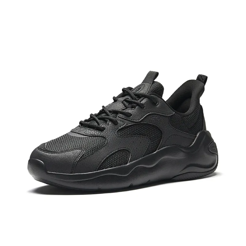 CHAOJIANTA Anti-Slip Wear-Resistant Low-Top Chunky Sneakers Men's Basic Black-1