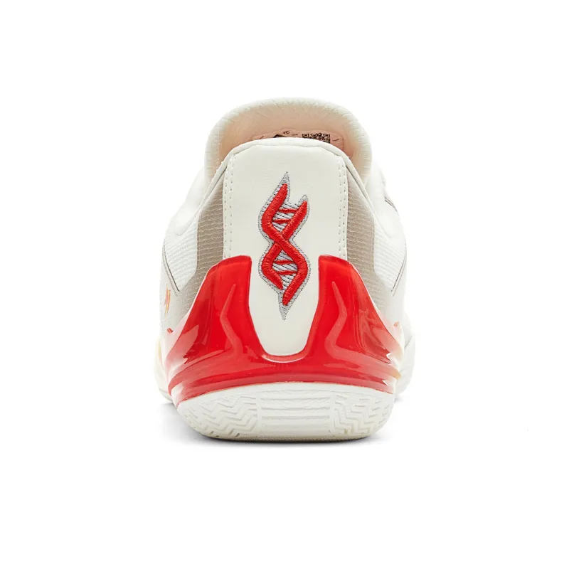 PEAK Cushioning Coverage Rebound Wear Resistant Slip Resistant Low Top Basketball Shoes Men's Milky White Red-4