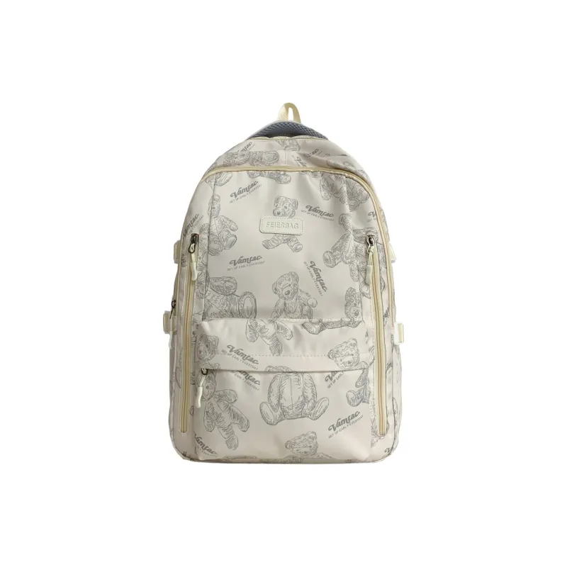 URBAN FOREST Composite Cloth Backpack Unisex White/Gray/Black/Green-0