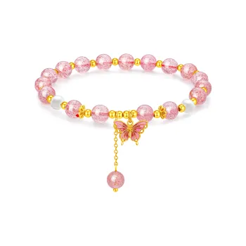 Lao Feng Xiang Natural Strawberry Quartz Bracelets Women's
