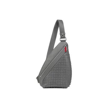 CL LUBOTING Funky Cow Leather Crossbody Bag Sling Bag Men's Gray