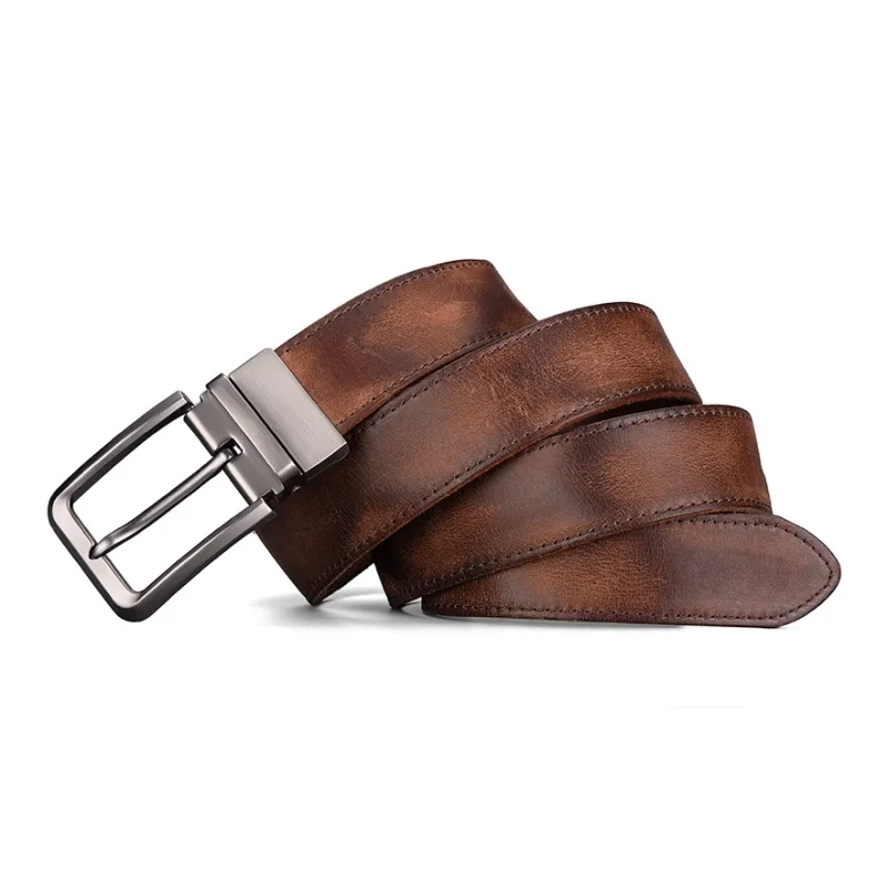 Yamaichi Maru Top Grain Cow Leather Leather Belts Men's 3.7cm-2