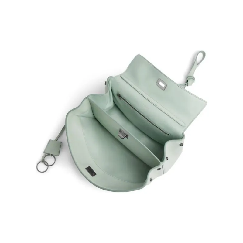 Balenciaga Rodeo Smooth Calf Leather One Shoulder Handbags Small Size Women's Green-4
