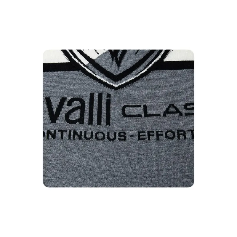 Cavalli Class Sweater Men's Black Gray-3