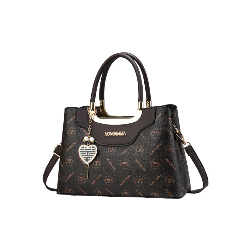 Weymond PU Handbag Regular Women's Coffee/Earth Yellow/Black/White/Pink-3