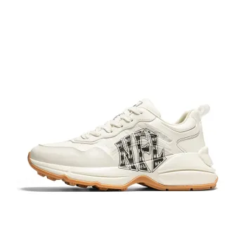 NFL Los Angeles Lightning Team Cushioned Slip Resistant Coverage Low Top Chunky Sneakers Unisex Beige Black