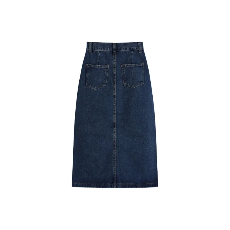 GTLA Denim Long Skirts Women's Blue-1