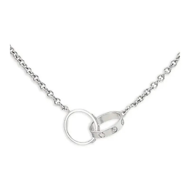 Cartier 1990s Pre owned 18kt White Gold Love Necklace-1