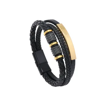 IDOKAWA Alloy Leather Wristbands Unisex
