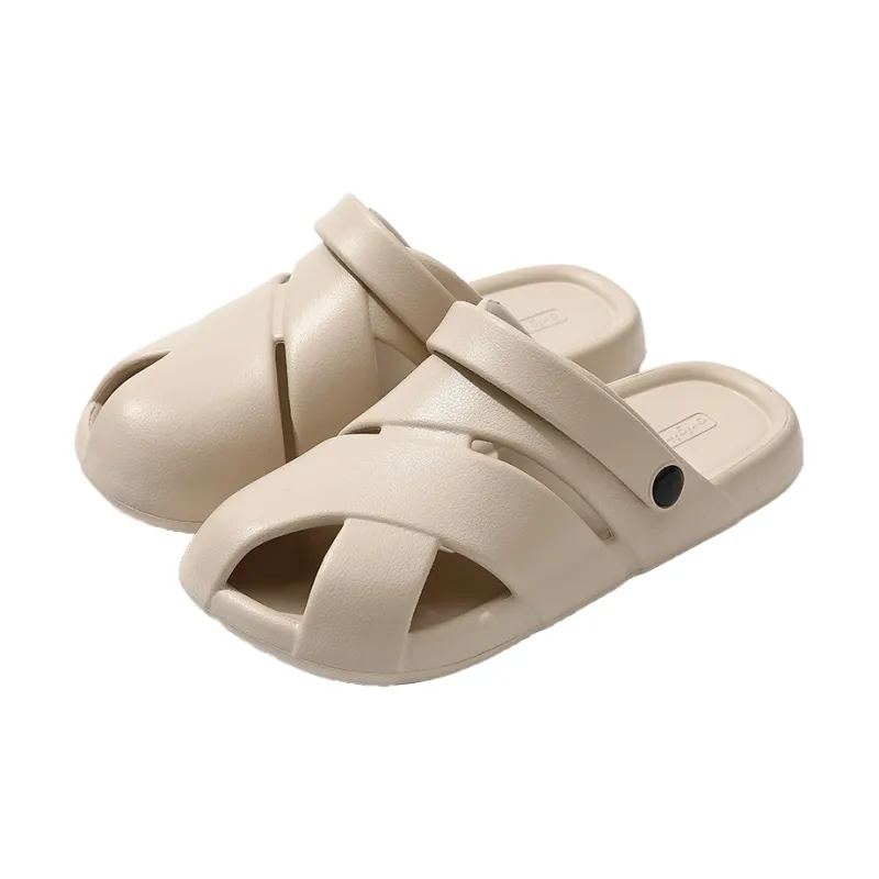 Foot Recreation Unisex Closed Toe Summer Soft Sole Heelless Home Slippers-8