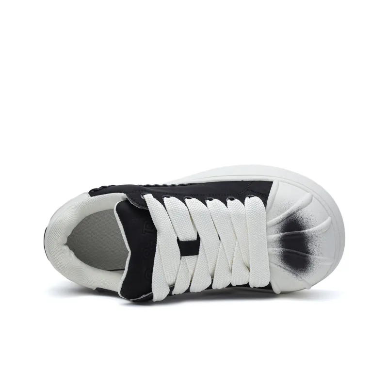 ESTEE GEEA Low-Top Skateboard Shoes Unisex White Black-3