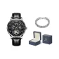 Black Leather Jet Black Dial