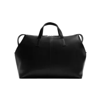 ZARA Cow Leather Travel Bag Men's Black