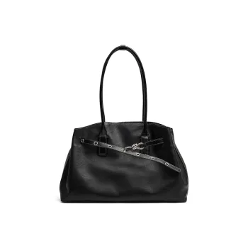 COCOEVA Cow Leather Handbag Shoulder Bag Regular Women's Brown/Black