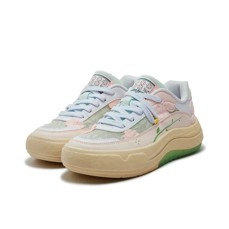 361° Garden Anti Slip And Wear Resistant Breathable Low Top Skateboard Shoes Women's Heart Pink-2