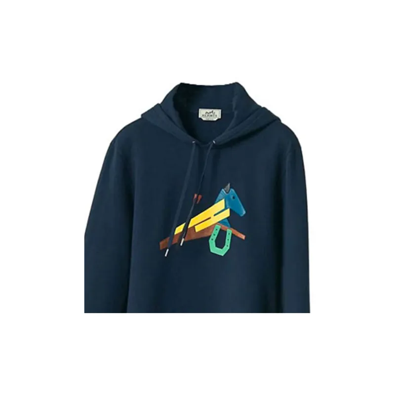 HERMES Sweatshirts Men Blue-3