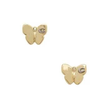 COACH Signature Butterfly Stud Earrings
