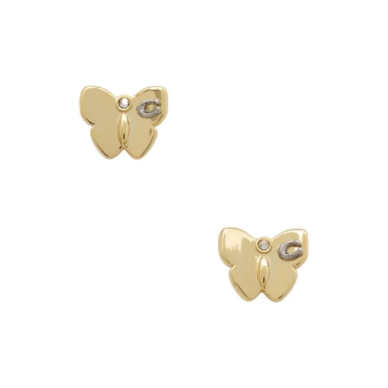 COACH Signature Butterfly Stud Earrings-0