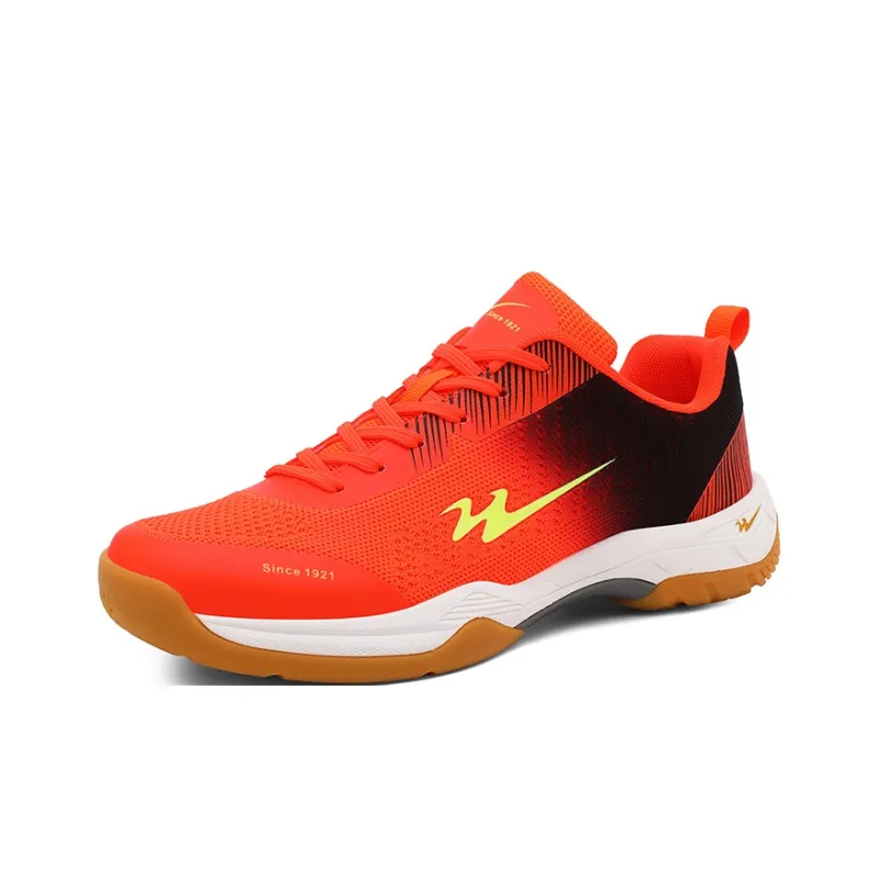 Binary Shock Absorbers With Slip Resistant And Abrasion Resistant Properties Low Top Badminton Shoes Unisex Orange-1