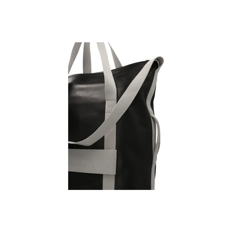 RICK OWENS/RO Leather With Fabric Backpack Men's Black-2