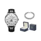 Black Leather Raw White[Comes with : Exclusive Box+Steel Bracelet]
