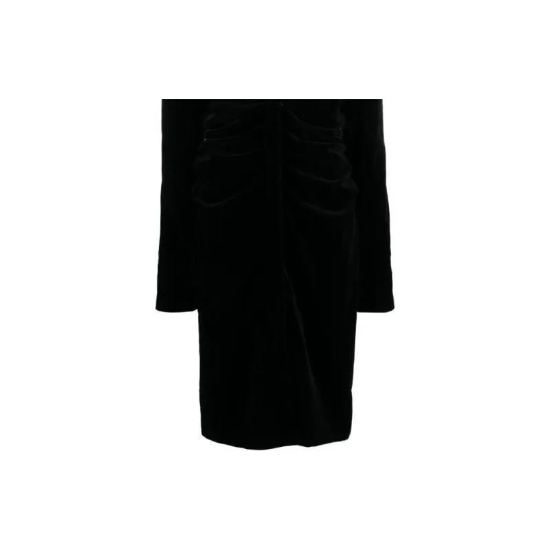 TOM FORD Plunging V neck Velvet Midi Dress-5