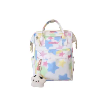 Debecca Nylon Backpack Regular Women's White/Pink/Yellow