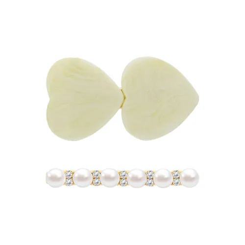 ROYALSASA Acrylic Faux Pearl Hair Clips Women's