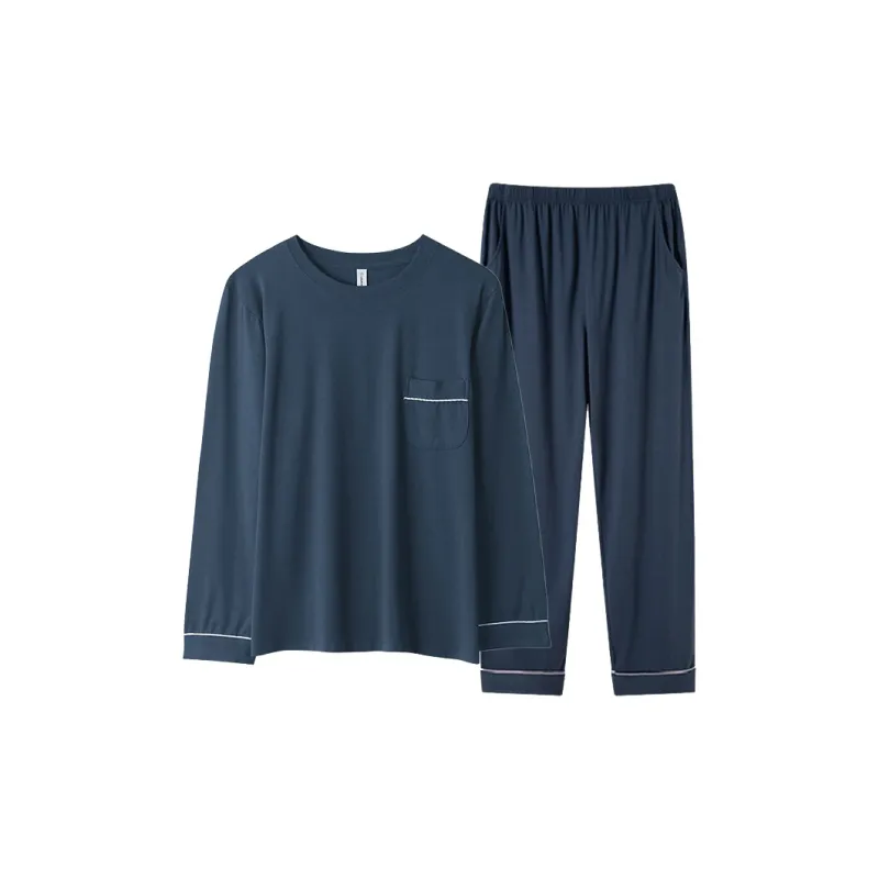 Cotton Gene Pajama Set Men's Black-0