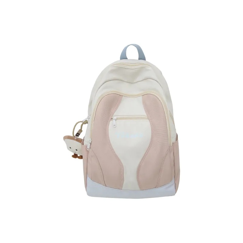 URBAN FOREST Nylon Backpack Regular Unisex Black/Pink/Yellow/Light Blue-6