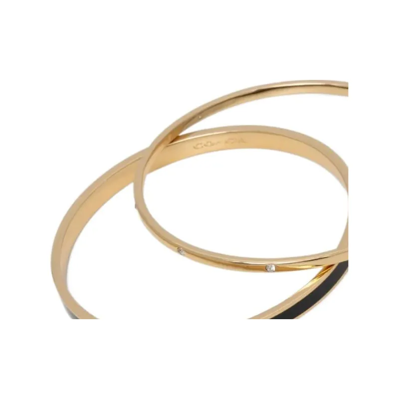 COACH Brass Bangles Women's Black Gold-2