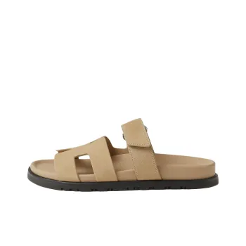 HERMES Chypre Slide Slippers Women's Beige