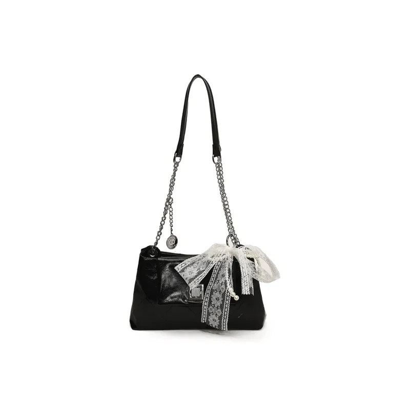 Meow In The Grass PU Shoulder Bag Women's Black/Light Pink/Ivory/Burgundy-6