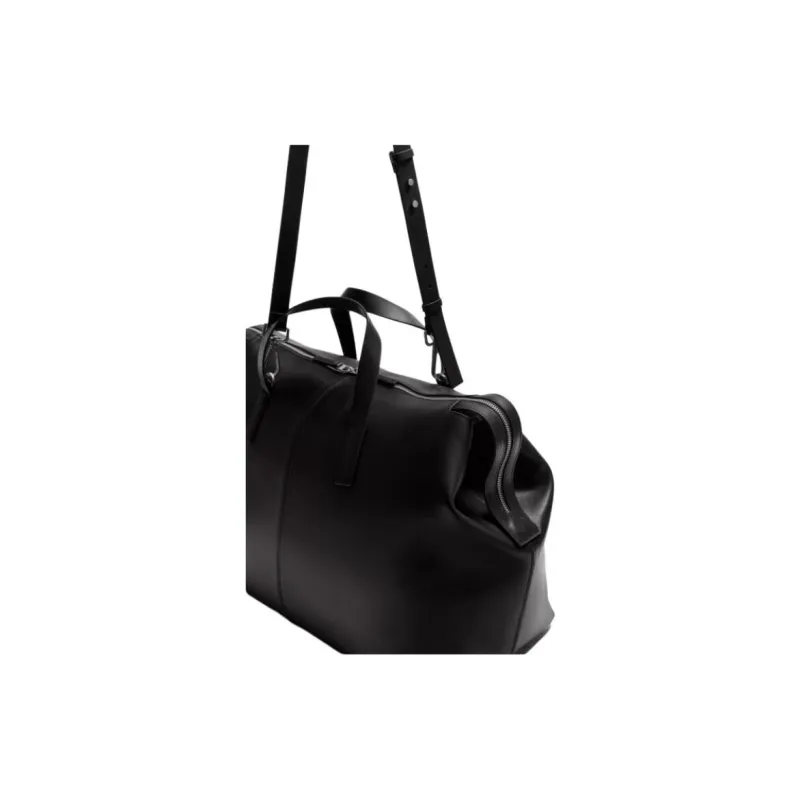 ZARA Cow Leather Travel Bag Men's Black-5