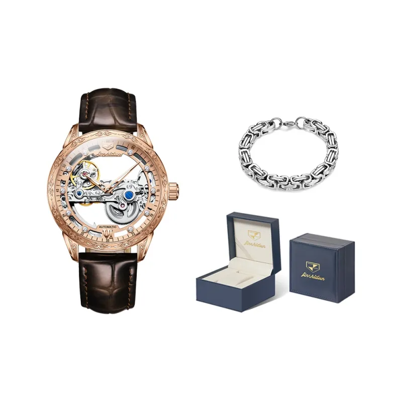 Jin Shi Dun Automatic Mechanical Movement Men's Watches Cut Out Dial-21
