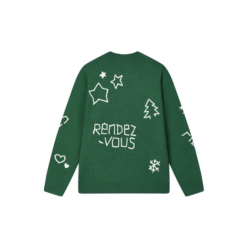 FILA x Études Sweater Unisex Mystic Emerald Green-1