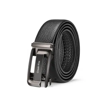 Cheekkiss Top Grain Cow Leather Belts Men's Gunmetal 3.5cm