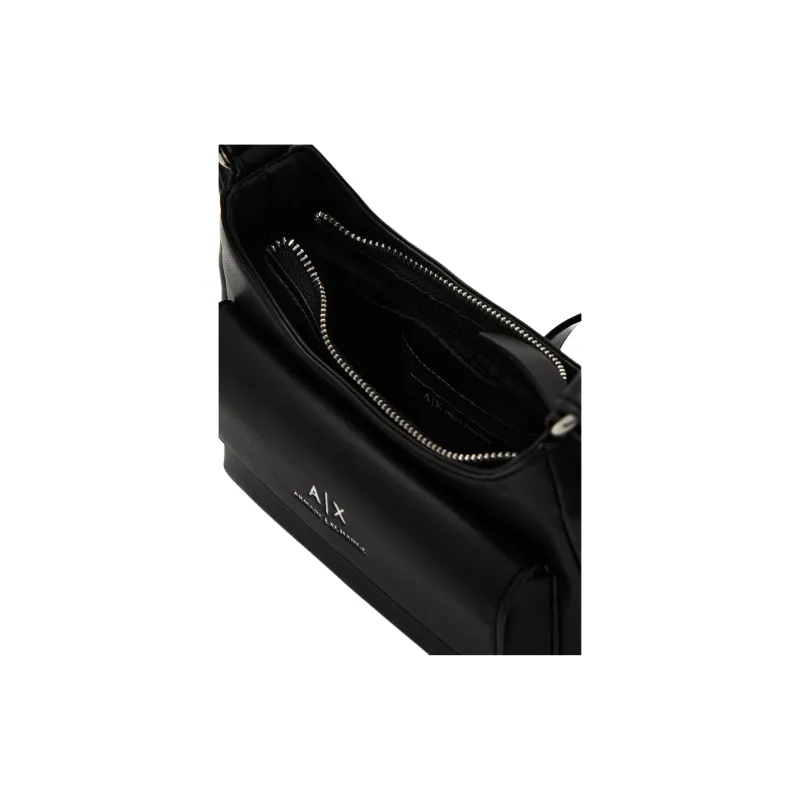 ARMANI EXCHANGEAE Polyester Hobo Shoulder Bag, Crossbody Bag Mini Women's Black-4