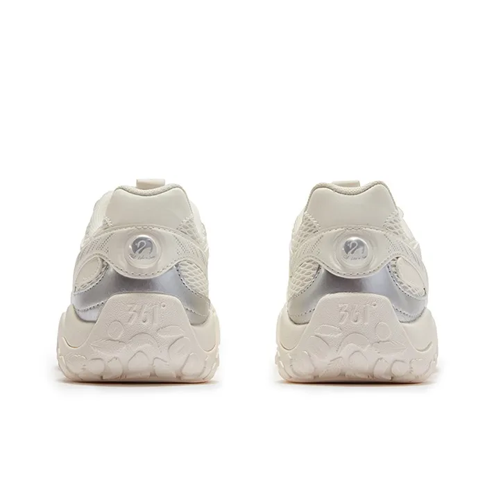 361° Anti Slip Wear Resistant Low Top Casual Shoes Women's Feather White-3