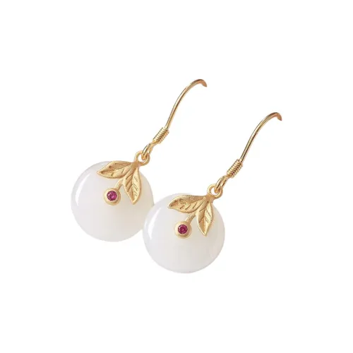 TAMINA Earrings White Jade Women's